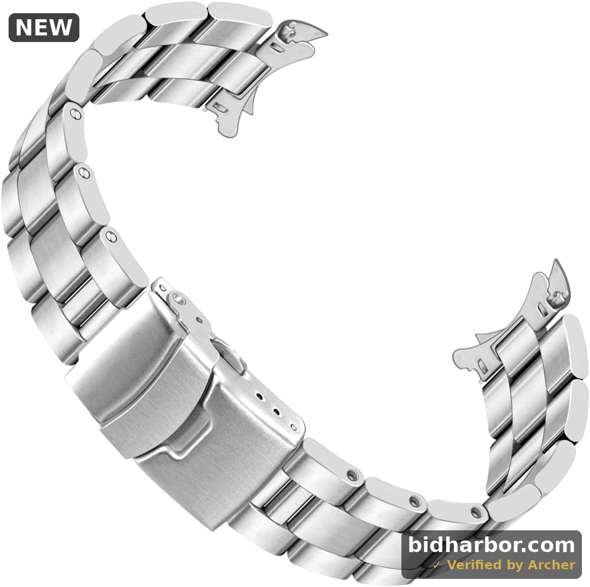 Stainless Steel Curved Solid End Tapered Watch Band, 18mm 20mm 21mm 22mm Watch Bands Metal Watch Strap Bracelet Replacement Deployment Double Buckle Silver Black Silver Gold
