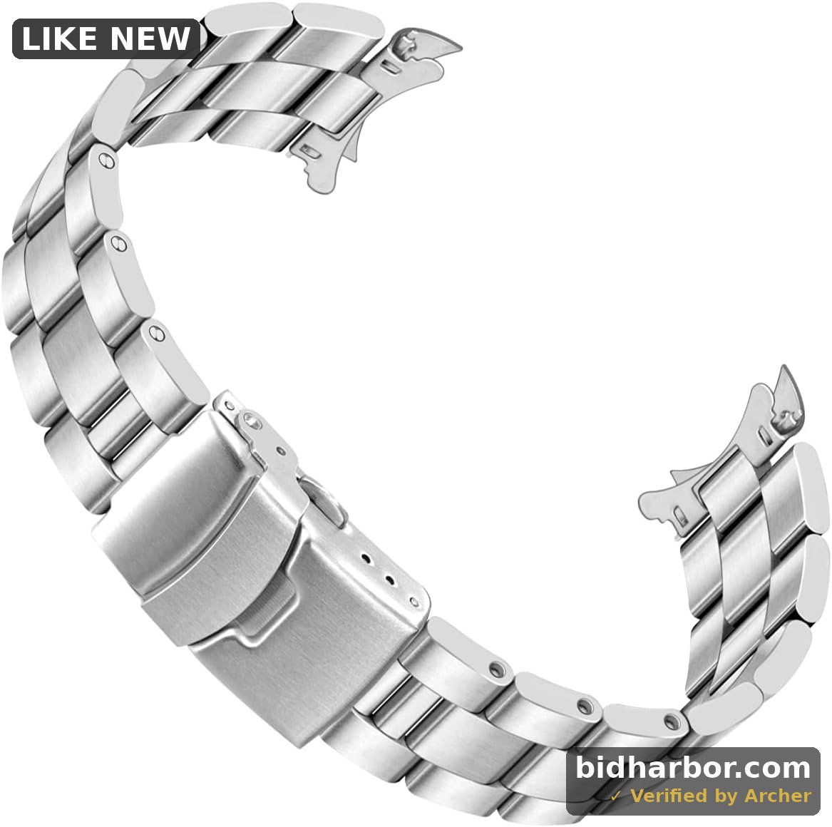 Stainless Steel Curved Solid End Tapered Watch Band, 18mm 20mm 21mm 22mm Watch Bands Metal Watch Strap Bracelet Replacement Deployment Double Buckle Silver Black Silver Gold