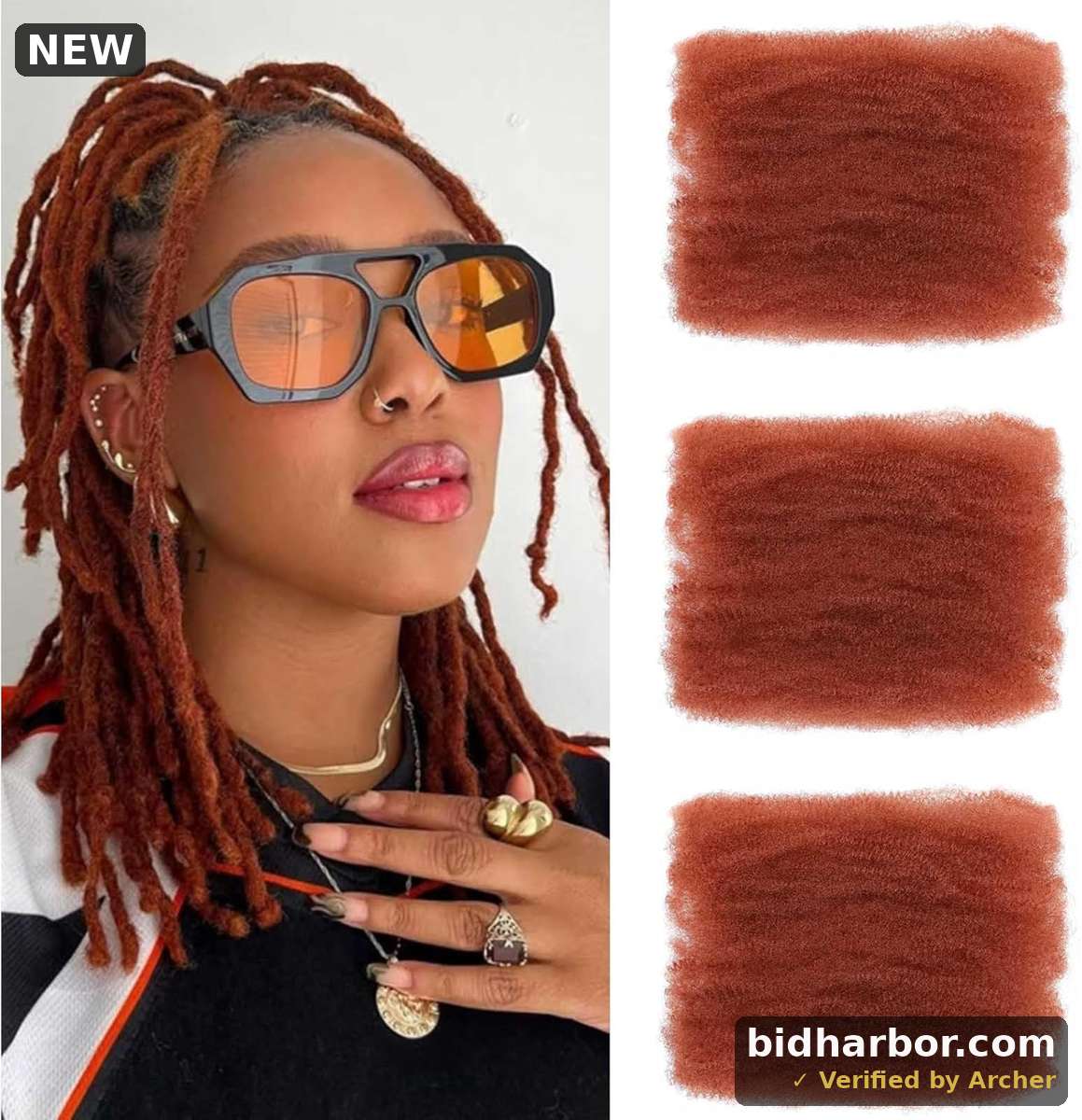 Afro Kinky Curly Braiding Hair for Dreadlock Extensions Repair Locs 3 Packs Synthetic Afro Kinkys Bulk Hair Bundles Micro Spring Afro Twist Hair Bulk for Mini Twist Hair (350#, 8 Inch)