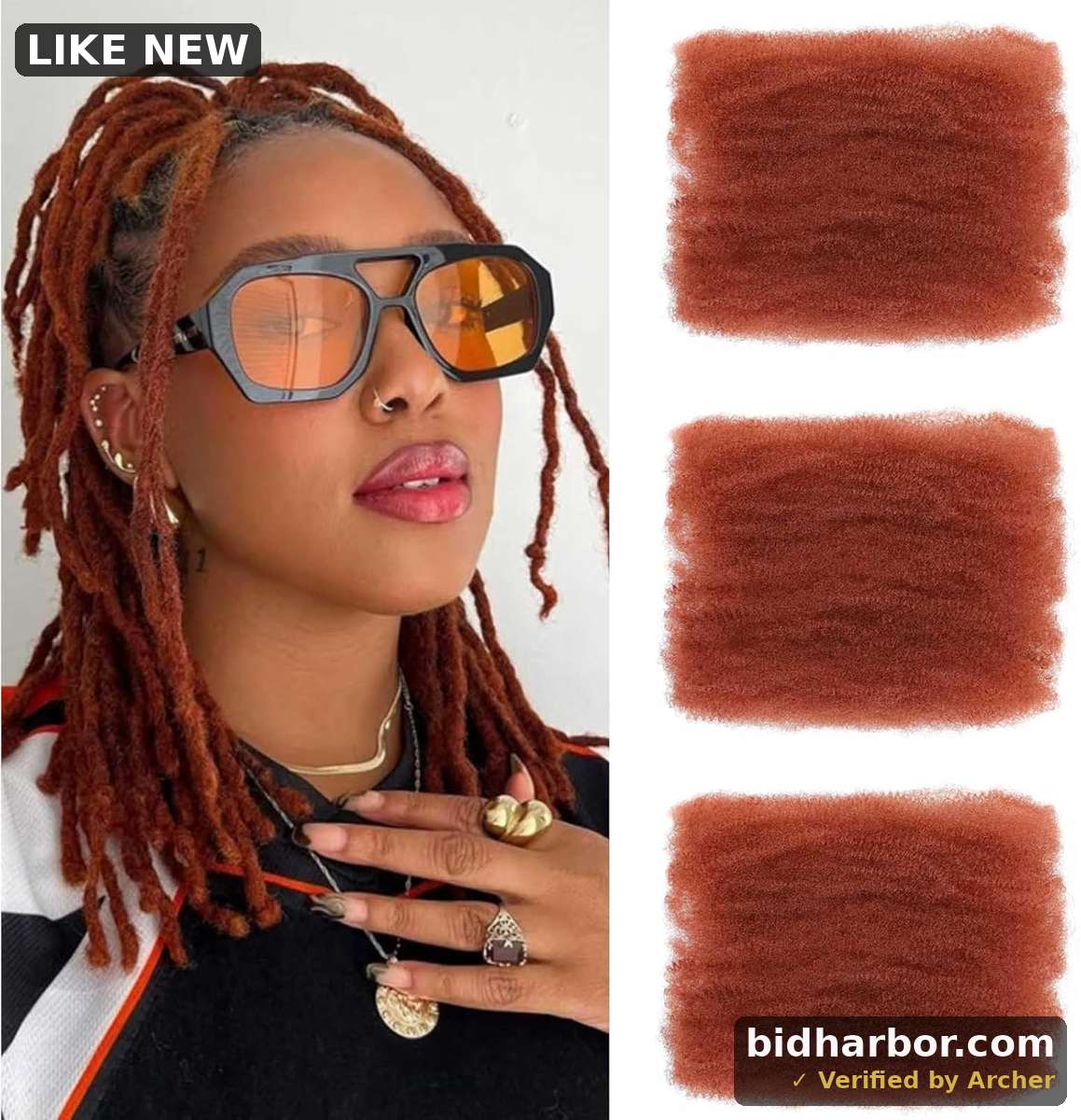Afro Kinky Curly Braiding Hair for Dreadlock Extensions Repair Locs 3 Packs Synthetic Afro Kinkys Bulk Hair Bundles Micro Spring Afro Twist Hair Bulk for Mini Twist Hair (350#, 8 Inch)