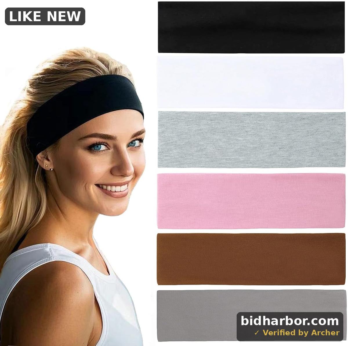 6PCS Headbands for Women Thick Cute Fashion Fabric Stretchy Soft Headbands Running Headband Yoga Sports Elastic Cloth Head bands Hairbands for Women's Hair Accessories Black Pink