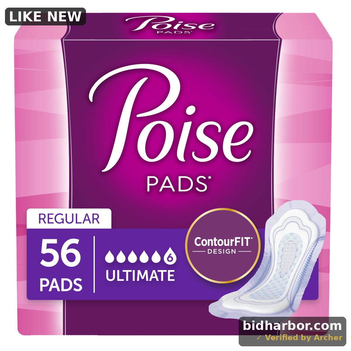 Poise Incontinence Pads, Ultimate Absorbency, Regular 56 Count