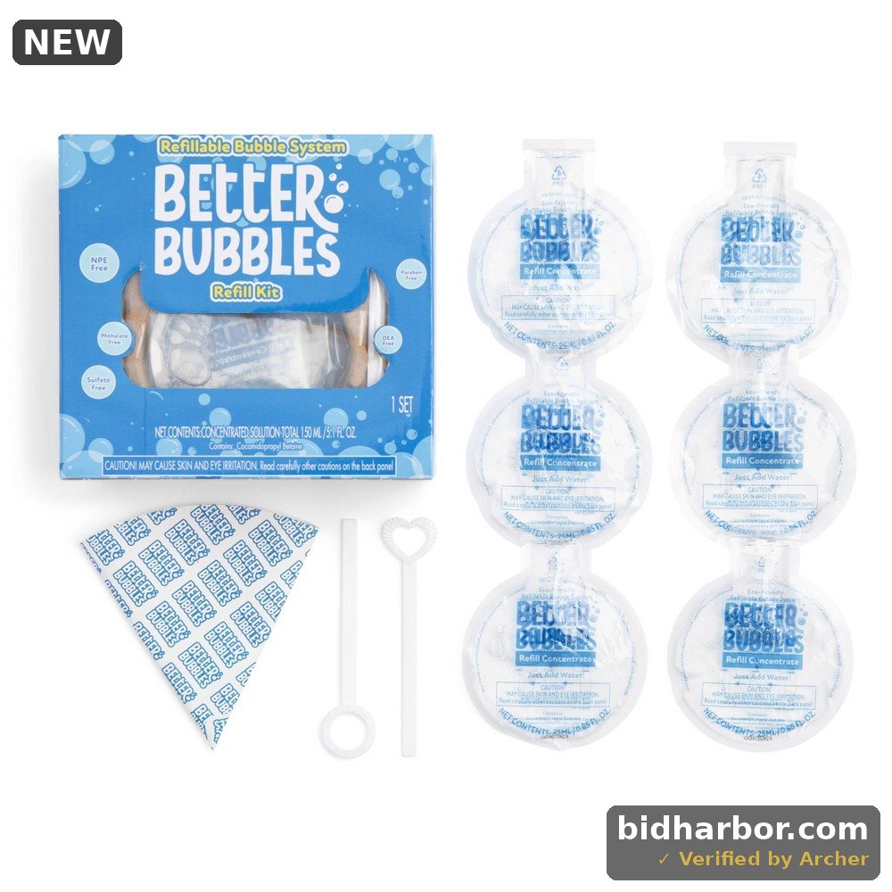 Better Bubbles Refill Kit 6Pk Concentrate with 2pc Wands - Pack of 6
