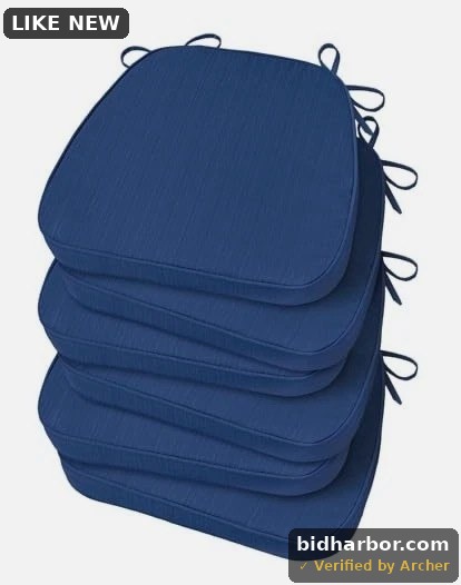 Set of 6 Basic beyond Chair For Dining Chairs, d -shaped Kitchen Chair Cusions with tiles - Size 17x16 royal blue