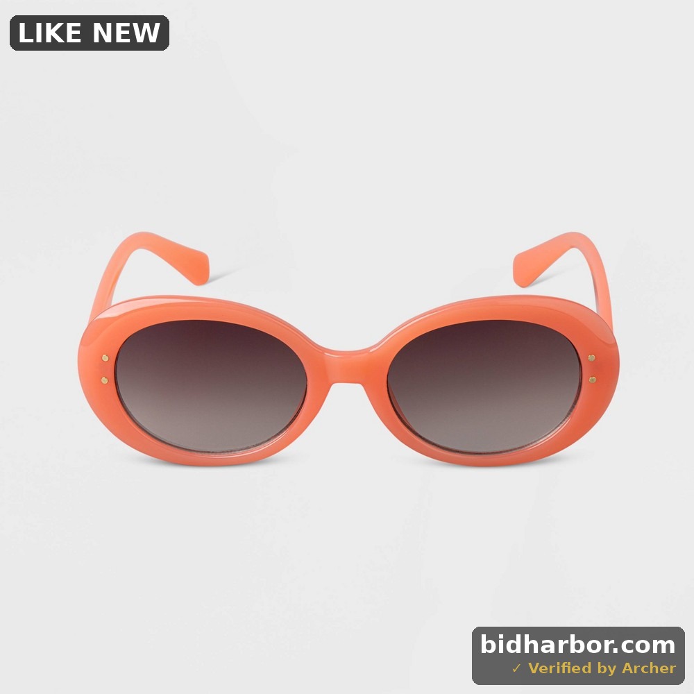 Women's Oval Sunglasses - a New Day Peach, Pink