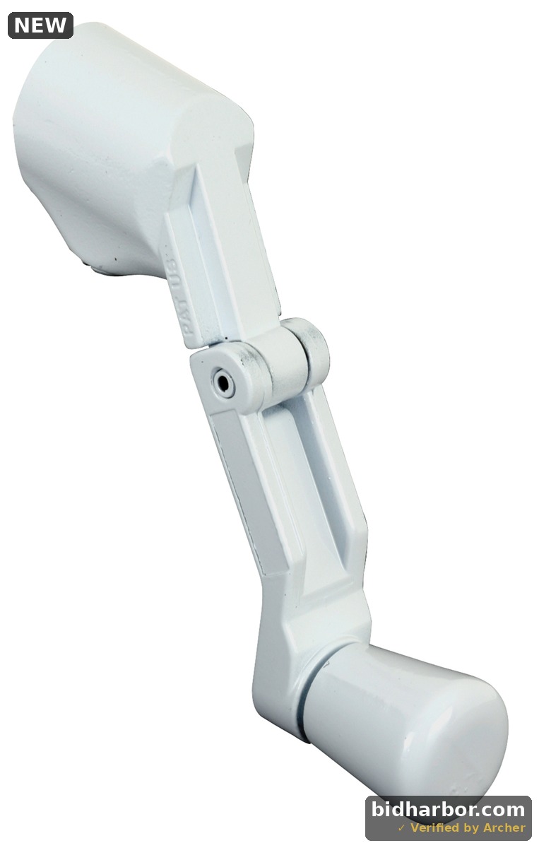 Universal, Diecast, White, Folding Crank Handle for Casement Windows Single Pack