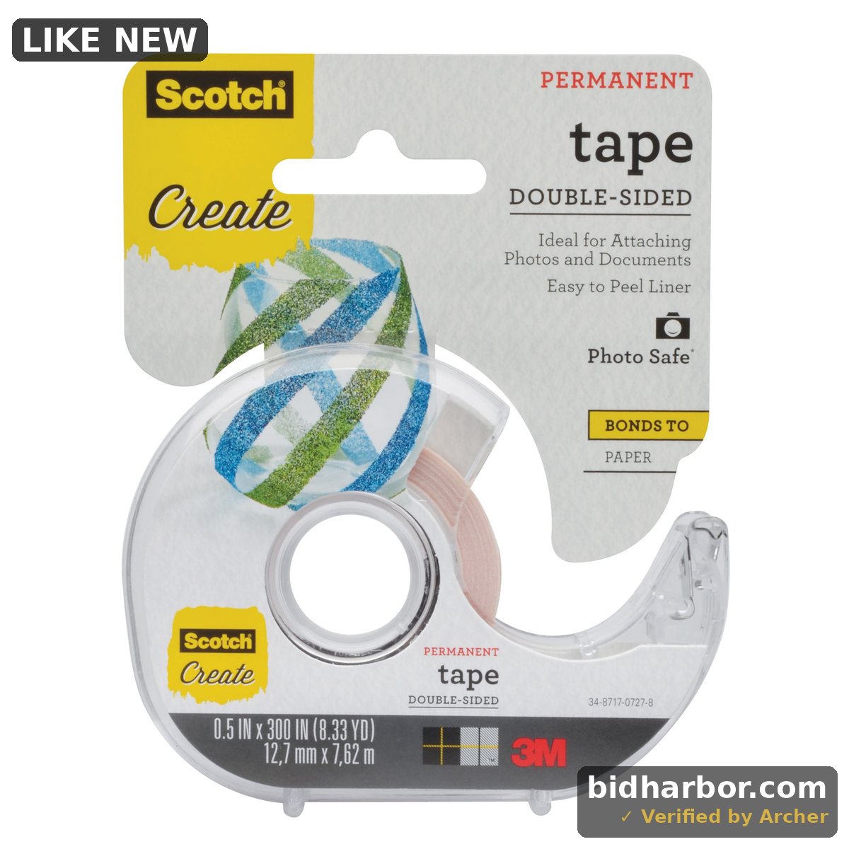 Scotch Create Double Sided Tape for Scrapbooking, Crafts, and School Projects, 1/2 in x 300 in, 1 Roll