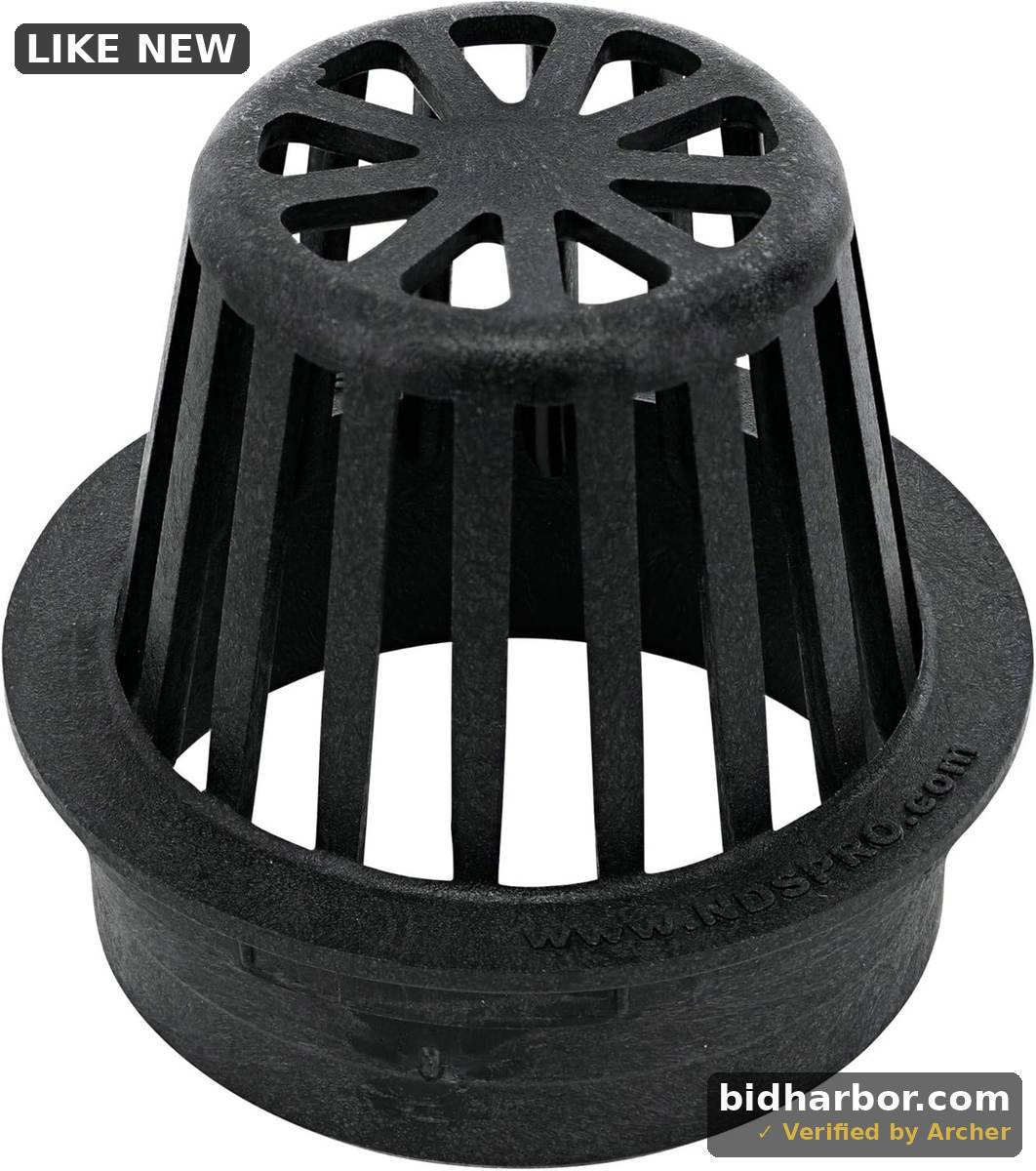 4 Pack - NDS 78A* 4-Inch Round Atrium Drain Grate Cover for 4-Inch Sewer and Drain Pipe Fittings, for Small Lawns, Landscaping and Patios, Black
