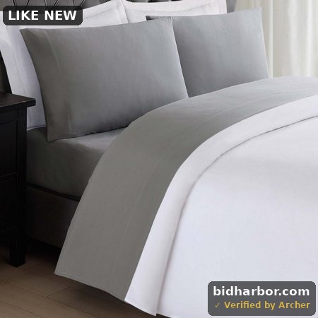 Anytime 3-Piece Grey Solid Polyester Twin XL Sheet Set