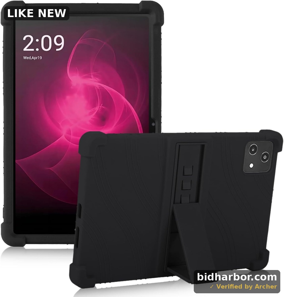 ATOOZ Silicone Case for T-Mobile Revvl Tab 5G Tablet 10.36 Inch,Revvl Tab 5G 10.36 Case for Kids with Adjustable Bracket (Black)