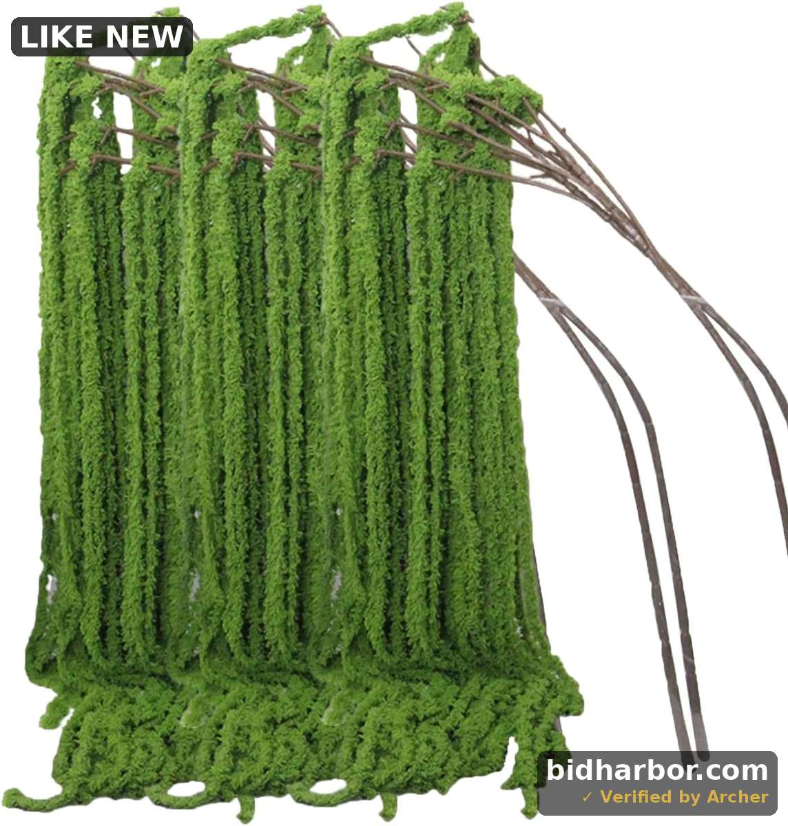 Evlasumflow 2pcs Artificial Cotton Amaranthus 22" Faux Yarn Lover Tears Fake Hanging Green Plants for Floral Arrangement Vase Bouquets Home Office Wedding Decor(Green)