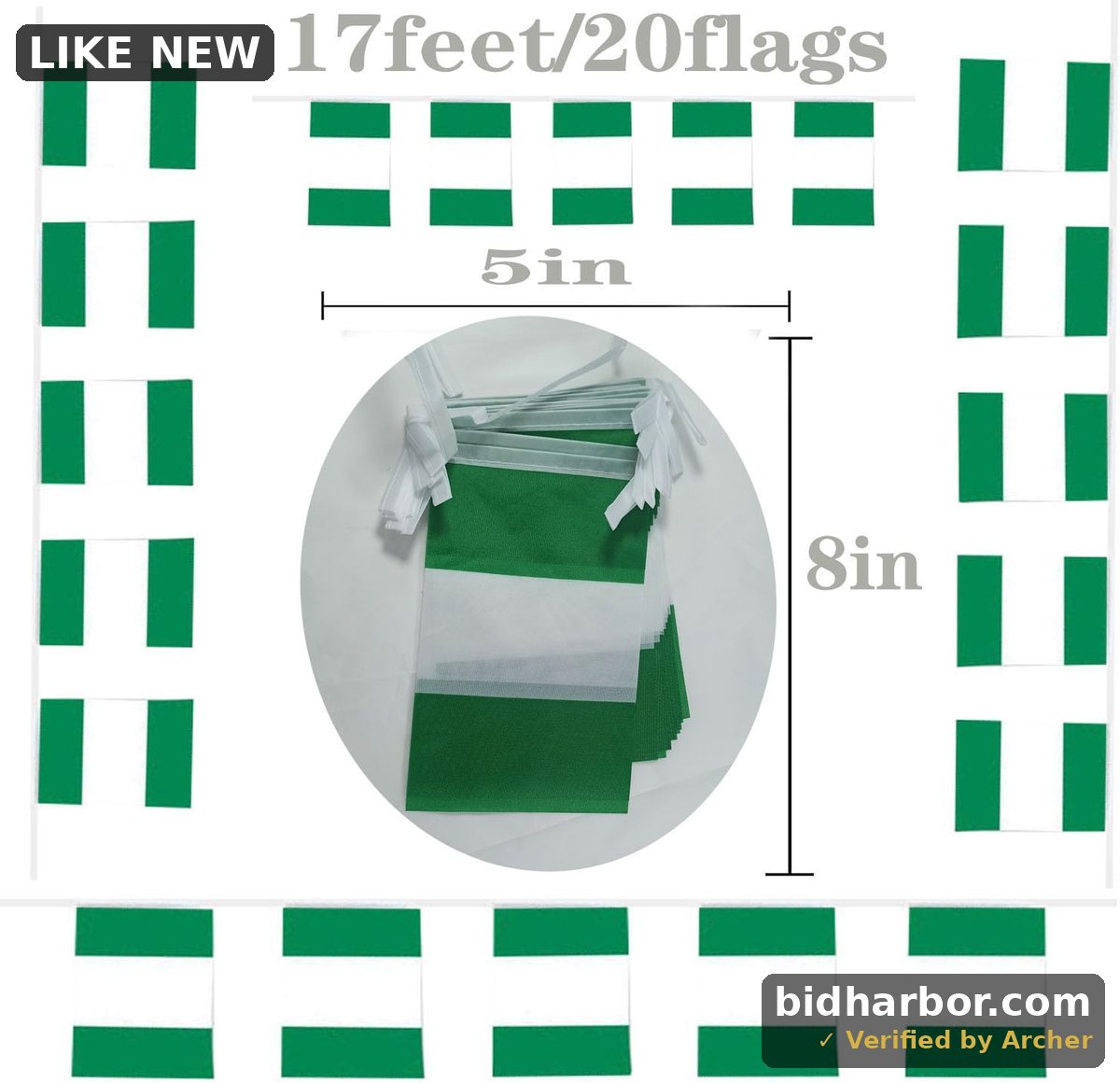 FFILL Nigerian Banner Flag String, Nigeria Mini Flag Small Banner, for Party, Shops and Bars Decorations, And International Day Celebrations.(Nigeria)