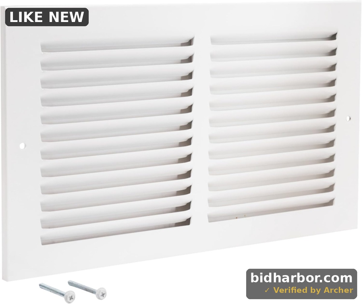 EZ-FLO 12 x 6 Inch (Duct Opening) Return Air Vent Cover for Wall or Ceiling, Solid Steel Return Air Grille, HVAC Vent Cover, White, 61626