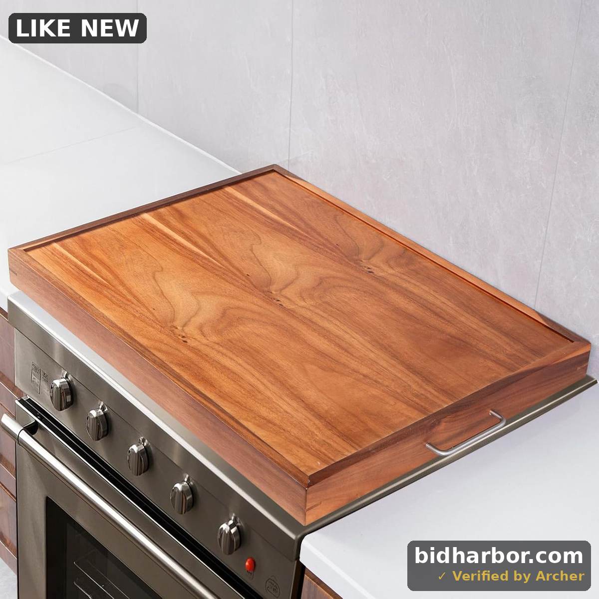 Noodle Board Stove Cover with Handles, Acacia Noodle Board Stove Top Covers for Gas Burners and Electric Stove, RV Stovetop Cover, Serving Tray for Kitchen Counter Space (30" x 22")