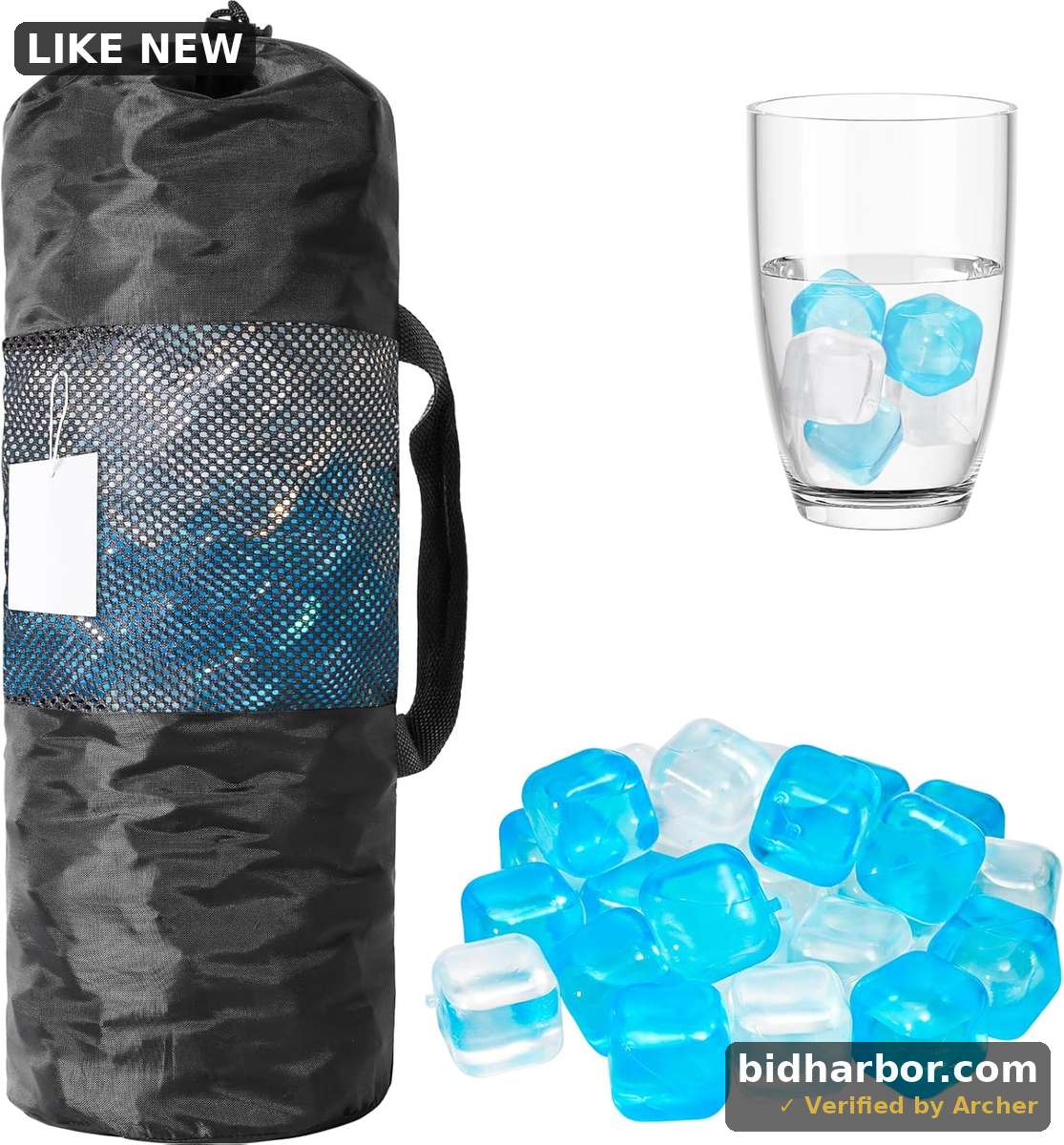 380 Pack Reusable Ice Cube for Drinks - Refreezable Plastic Ice Cubes Without Diluting BPA Free, Washable Ice Cube for Whiskey Coffee Bars Party Ice Bath Camping (Blue&Transparent, Square-380Pack) - Pack of 380