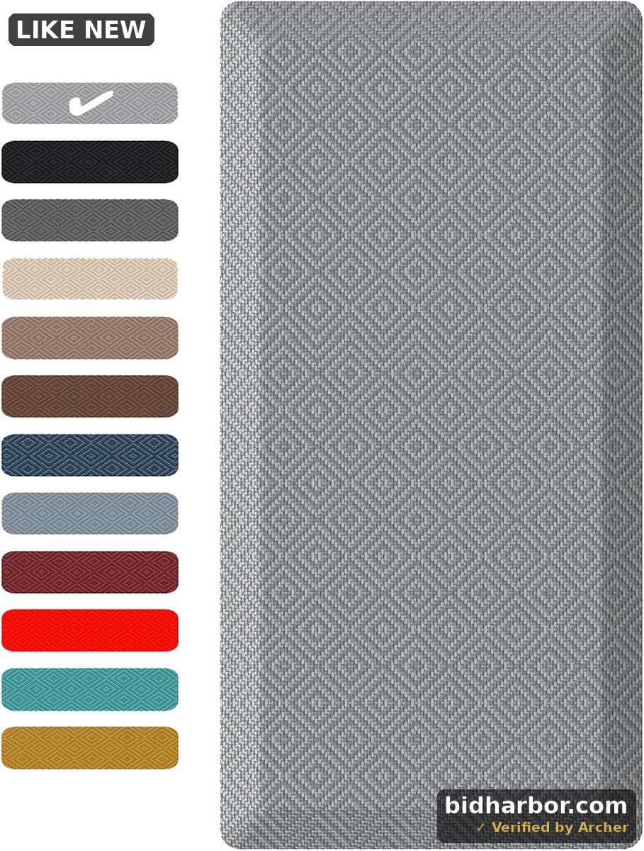 Ophanie Kitchen mats for Floor, Kitchen Rugs, 20x32 Anti Fatigue Standing Cushioned Mat, Waterproof, Comfort Ergonomic mat for Office, Home, Sink, 3/4 inch Thick Memory Foam Grey Non-Slip Bottom