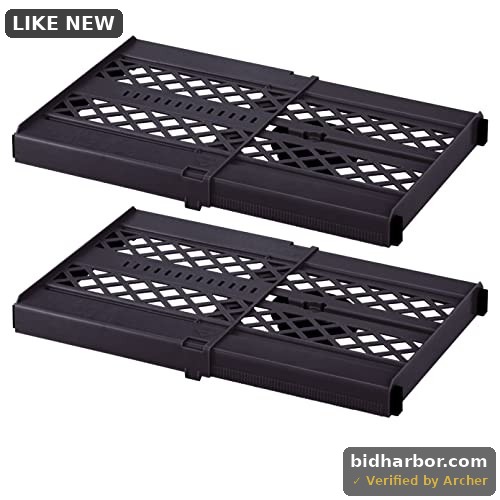 LockerMate Adjust-a-Shelf Locker Shelf Extends to Fit Your Locker Easy to Use Perfect for School Office Gym Black 2-Pack - Pack of 2