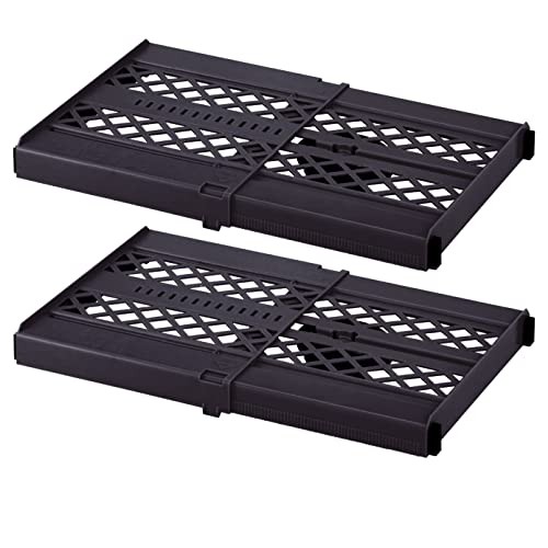 LockerMate Adjust-a-Shelf Locker Shelf Extends to Fit Your Locker Easy to Use Perfect for School Office Gym Black 2-Pack - Pack of 2