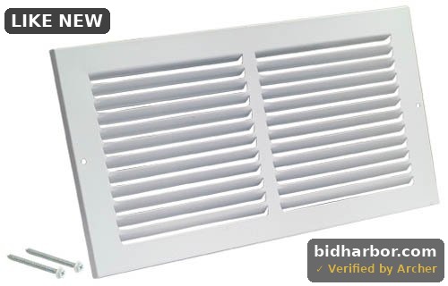 14 x 6 Inch (Duct Opening) Return Air Vent Cover for Wall or Ceiling, Solid Steel Return Air Grille, HVAC Vent Cover, White, 61628