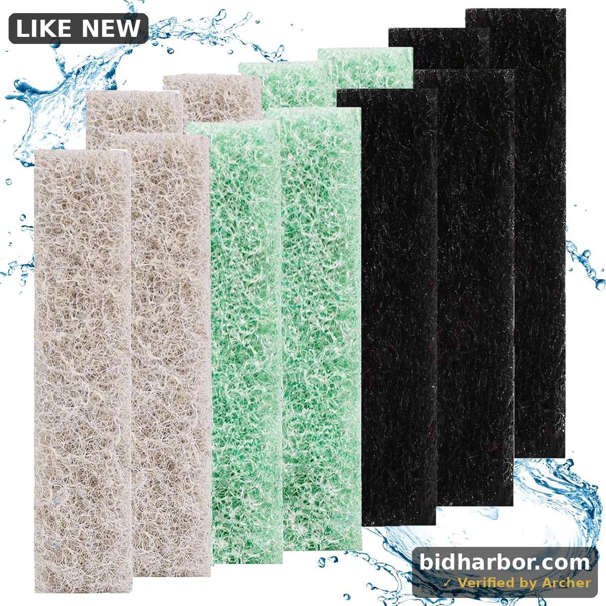 12 Count Mixed Pack Filter Pads Ammonia&Carbon&Phosphate Reducer, Fish Tank Filter Pads for QuietFlow LED PRO Model 30 and 50