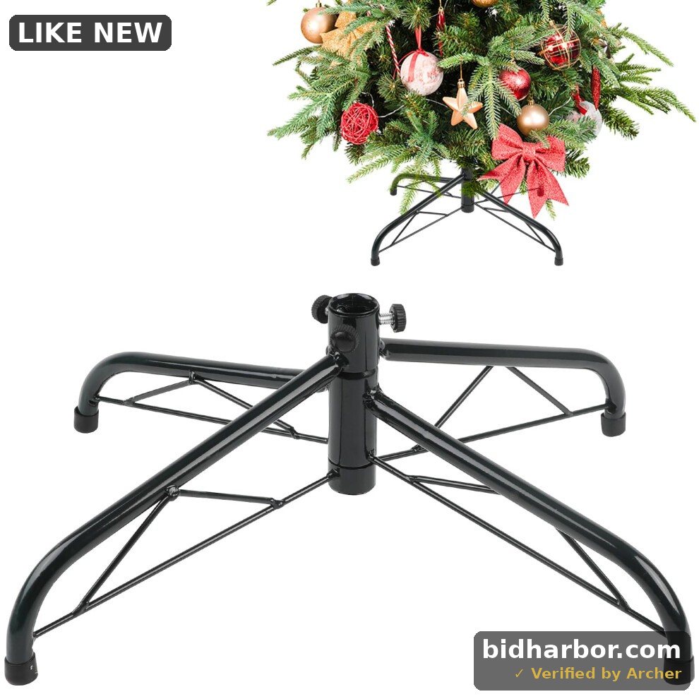 CCINEE Metal Christmas Tree Stand, Universal Folding Xmas Tree Stand 15.7 Inch Replacement Tree Stand Base for 3 Ft to 6 Ft Christmas Artificial Trees Fake Tree, Green