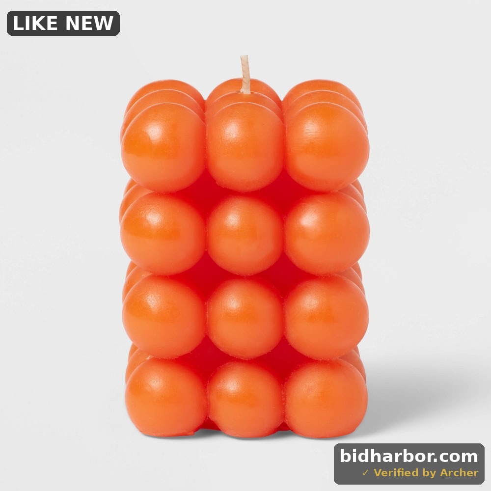 3.5" Unscented Bubble Sculpture Candle Wild Orange 12oz - Bohemian Decor, 30hr Burn Time