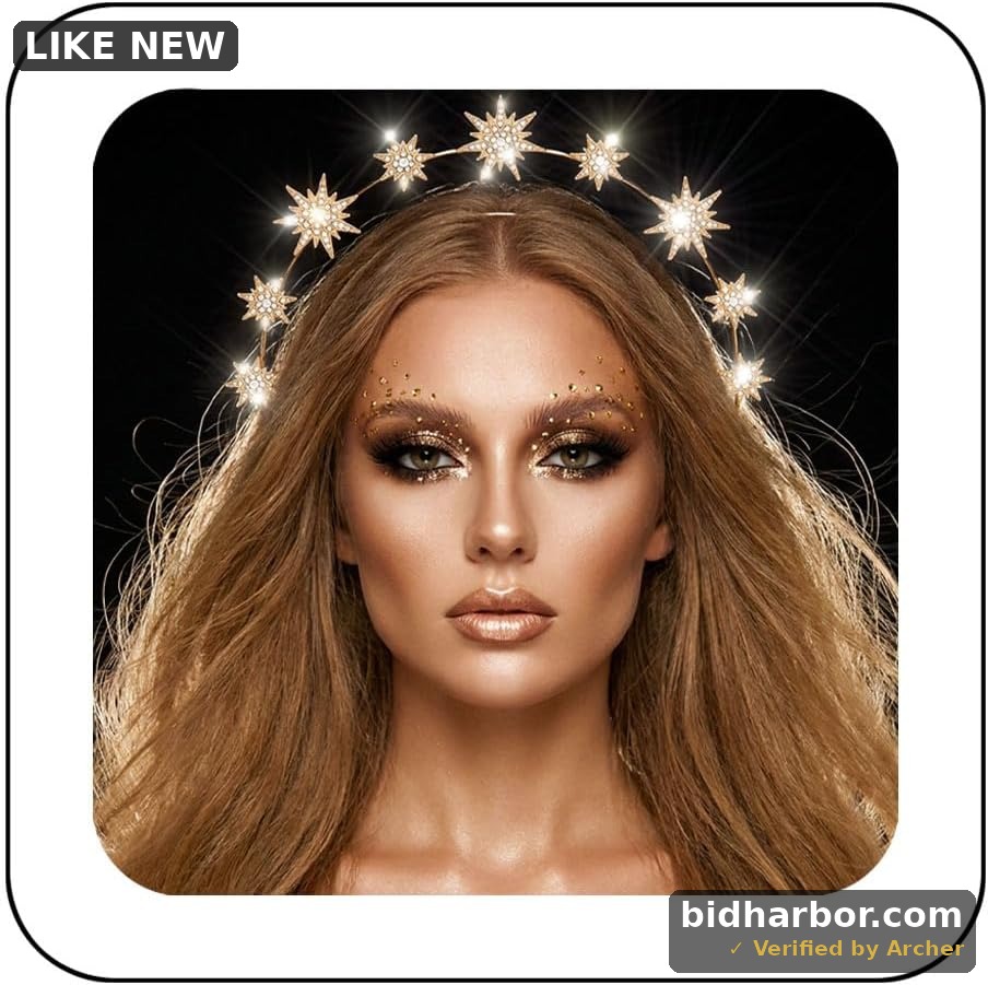 Star Halo Headband Gold Goddess Crown Headpiece Celestial Hair Accessories for Women