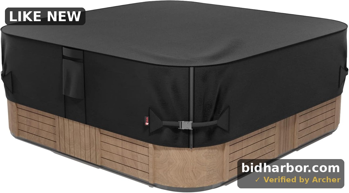 iBirdie Outdoor Waterproof Hot Tub Cover 83 x 83 inch fit 82 x 82 or 81 x 81 or 80 x 80 Square SPA 600D Heavy Duty Weatherproof Protectors Protective Cover Cap - 83x83