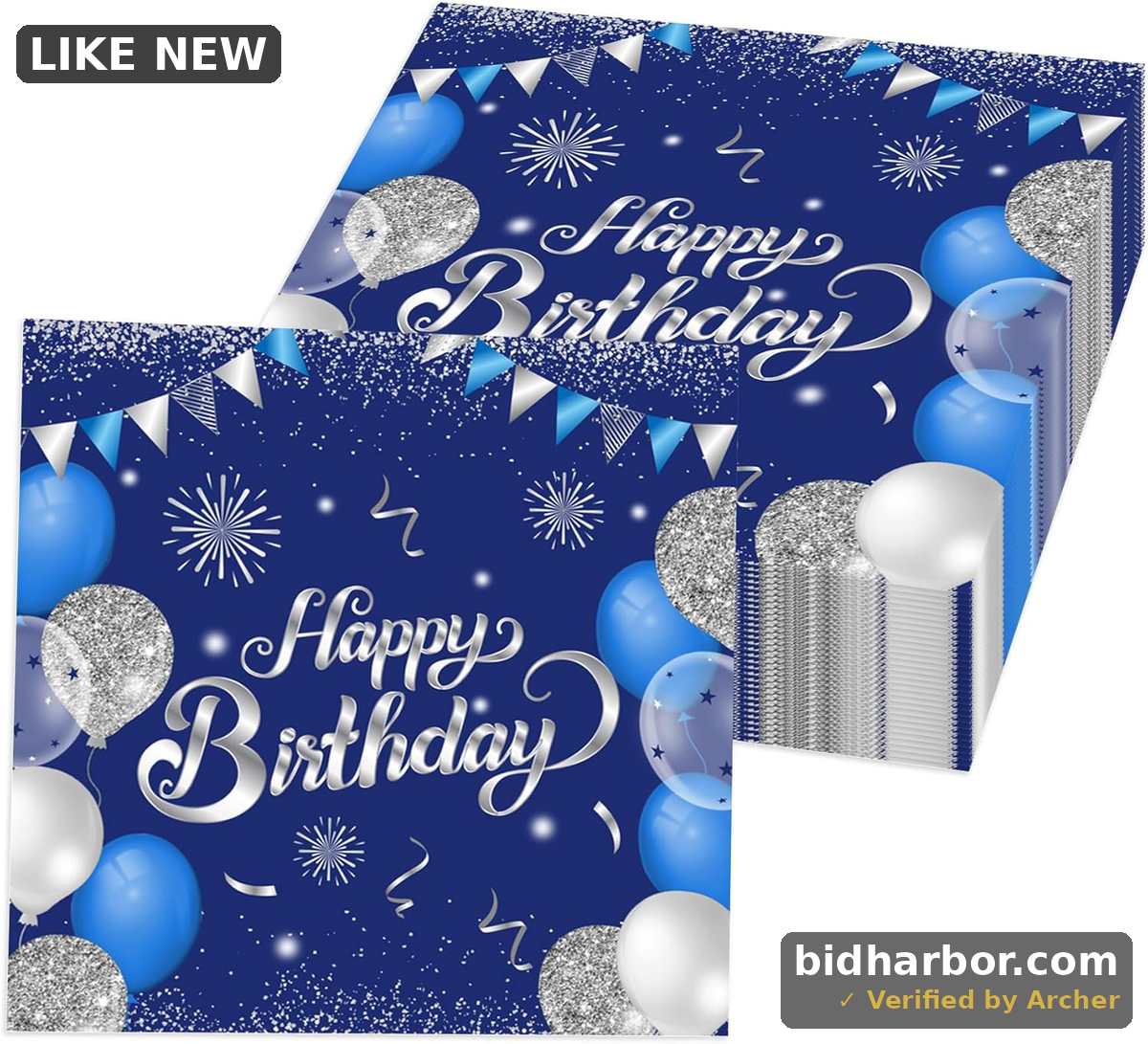 1 Pack - birthday napkins40PCS in blue and silver birthday celebration party decoration napkins birthday table decorations party supplies for men and womennavy blue evening napkins