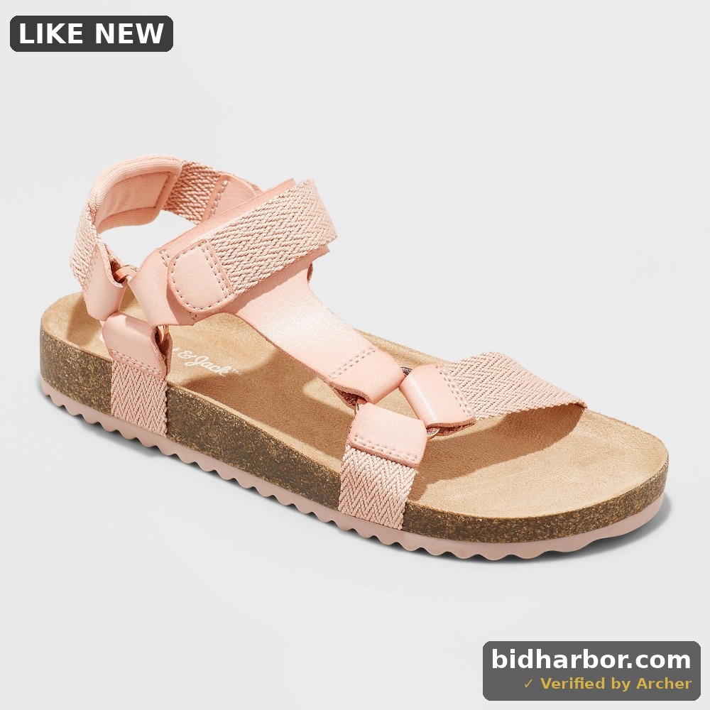 Girls' Val Footbed Sandals - Cat & Jack Blush 6