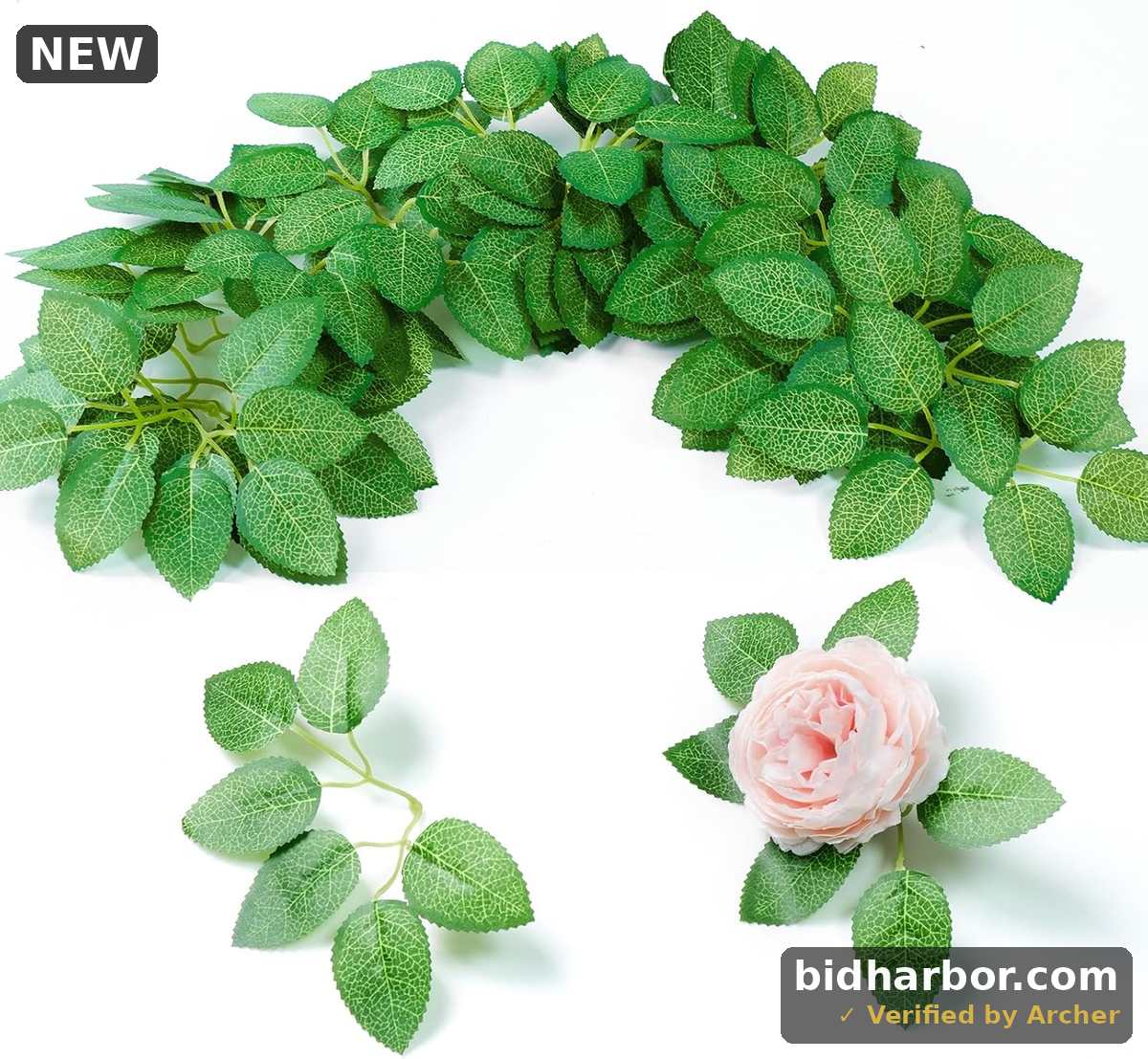 Artificial Green Leaves 50Pcs Silk Greenery Fake Rose Flower Leaves Rose Leaves Decoration for DIY Wedding Birthday Party Bouquets Home Decoration