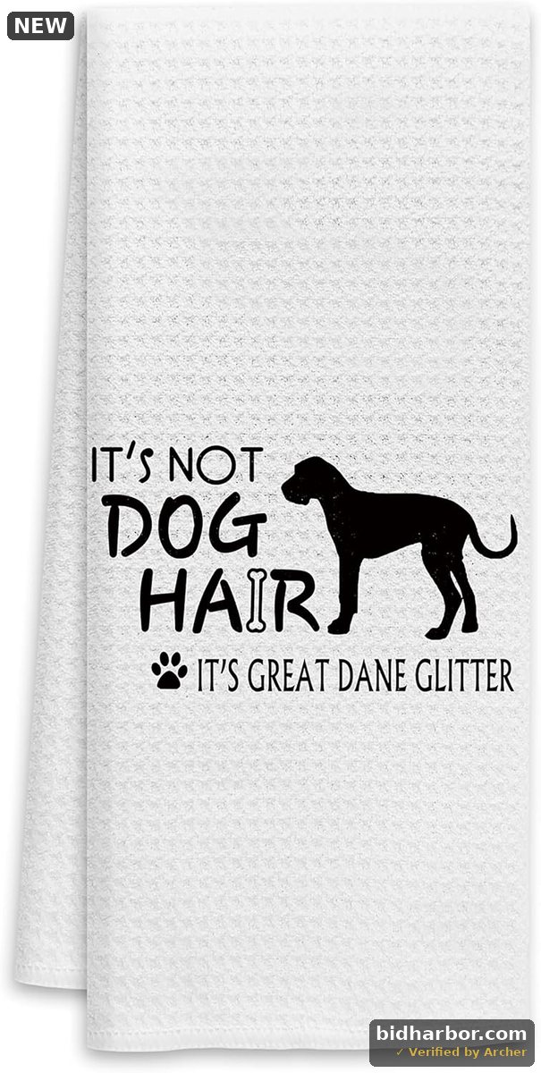 Voatok It's Not Dog Hair It's Great Dane Glitter Hand Towels Kitchen Towels,Fall Funny Dog Decor Towels, Mom Girls Women Gifts