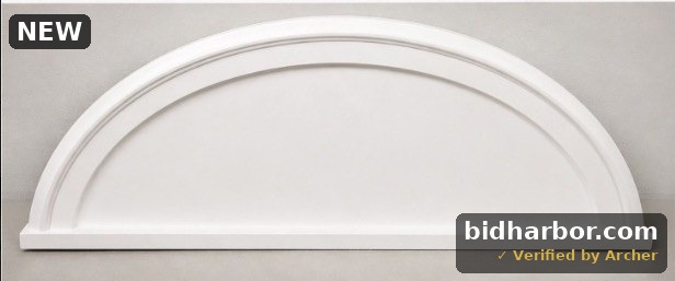 32 x 16 Inch Half-Round Architectural Pediment White Decorative Trim