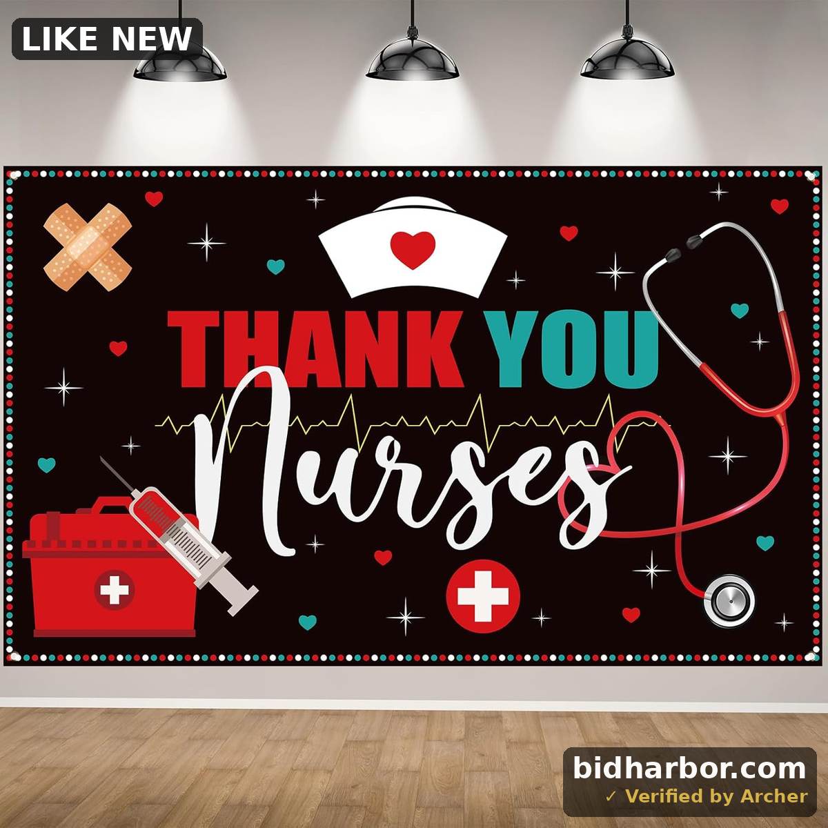 Thank You Nurses Backdrop for Photography Nurse Week Banner Nurse Appreciation Party Favors Thank You Nurses Decorations and Supplies for Home Party