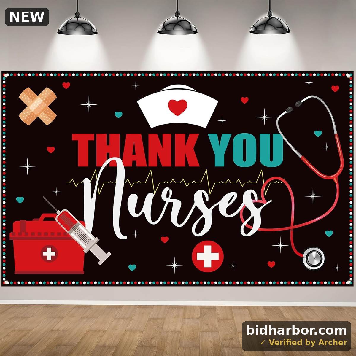 Thank You Nurses Backdrop for Photography Nurse Week Banner Nurse Appreciation Party Favors Thank You Nurses Decorations and Supplies for Home Party