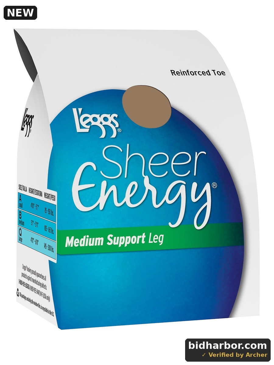 L Eggs Sheer Energy Regular  Reinforced Toe Pantyhose 6-Pack Suntan Q Women S - Pack of 6