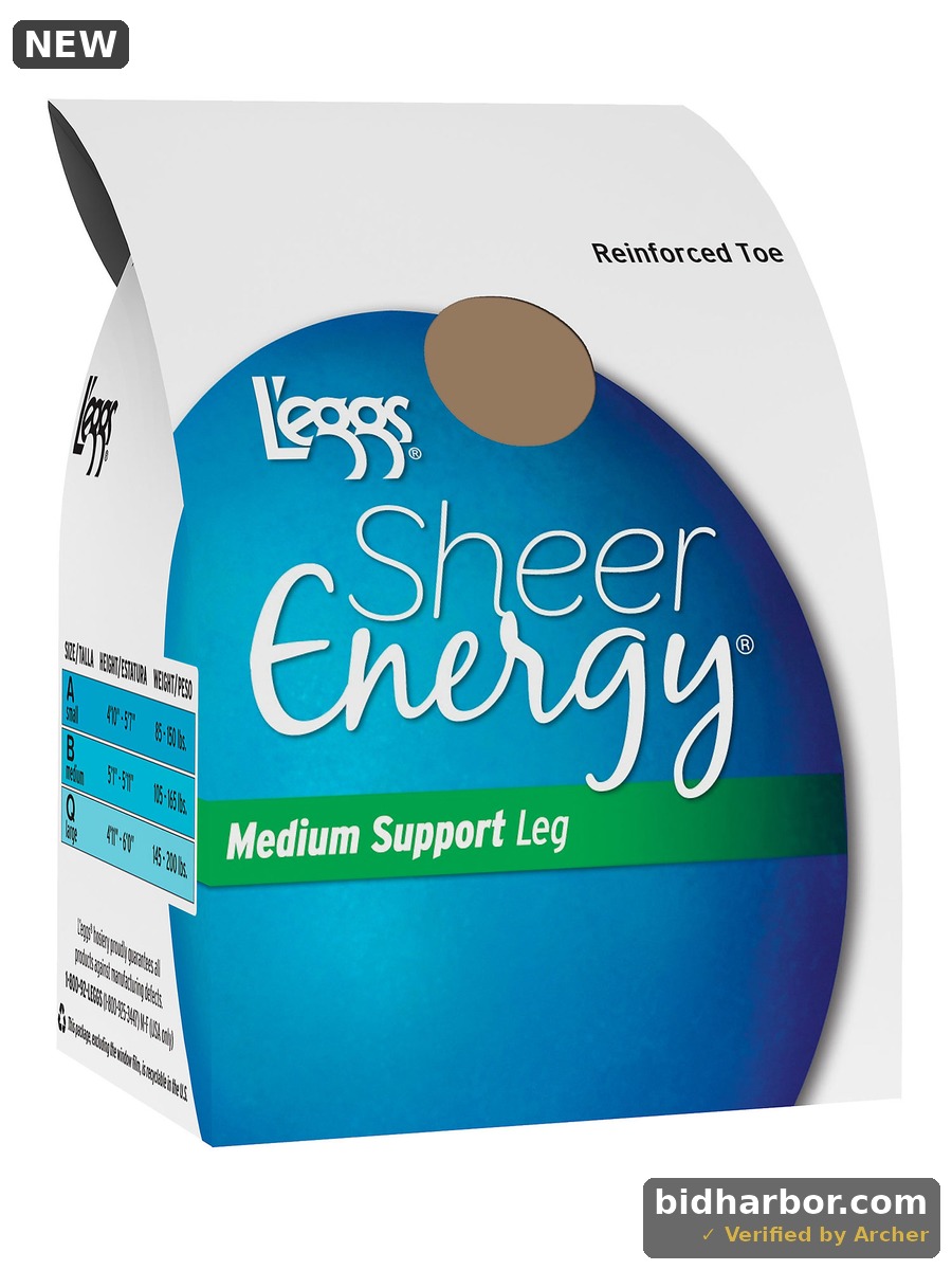 L Eggs Sheer Energy Regular Reinforced Toe Pantyhose 6-Pack Suntan Q Women S - Pack of 6