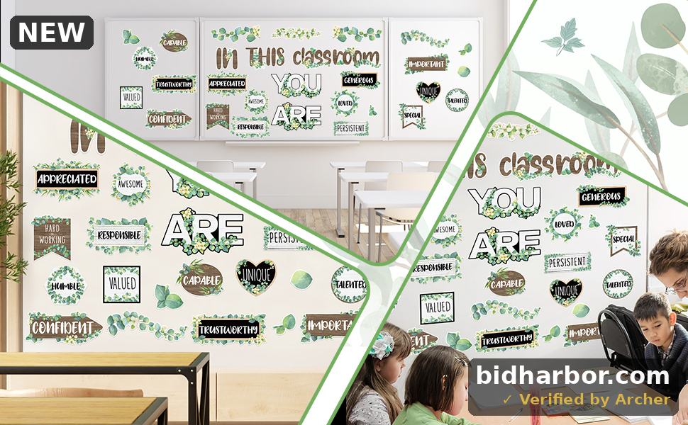 Motivational Bulletin Board Decorations, Boho Back to School Classroom Decorations, Affirmation Station Bulletin Boards Decor, Vibrant Decoration for Elementary Middle Welcome Back to School