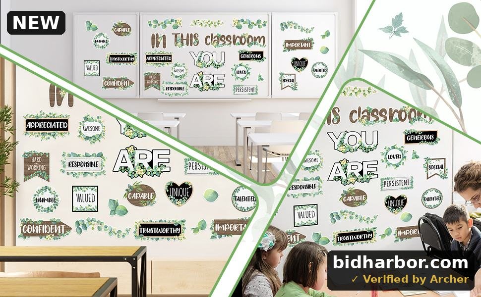 Motivational Bulletin Board Decorations, Boho Back to School Classroom Decorations, Affirmation Station Bulletin Boards Decor, Vibrant Decoration for Elementary Middle Welcome Back to School