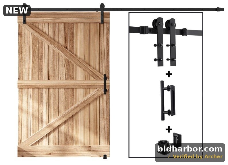 12 FT Sliding Barn Door Track and Handle Hardware Kit, Straight Pulley,Slide Smoothly Quietly,Easy Install (12FT Track Kit for 66"~72" Wide Single Door)