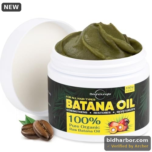 Raw Batana Oil for Hair Growth – Hair & Scalp Oil for Thickness & Shine – Men & Women - 100% Pure, Organic, Cold-Pressed 5.3oz (150g)