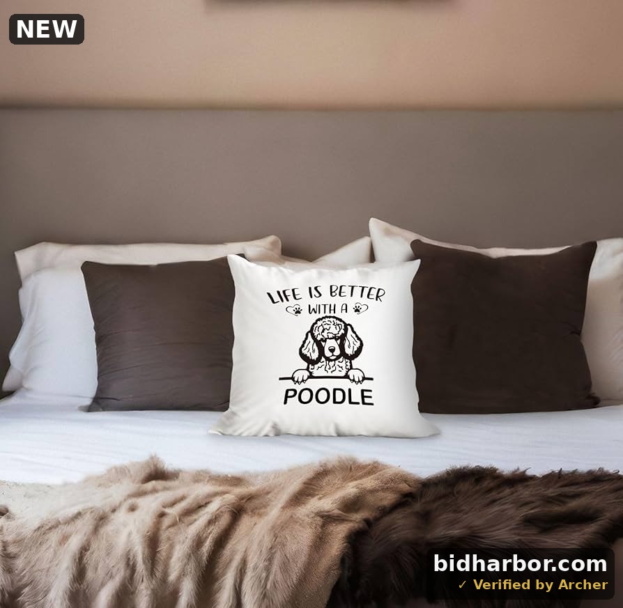 Funny Dog Pillow Covers 18x18, Dog Mom Dad Lovers Gifts for Women Men, Pet Lover Gifts Decorative Throw Pillow Cover Pillowcases for Couch Bed Home Bedroom Living Room Decor