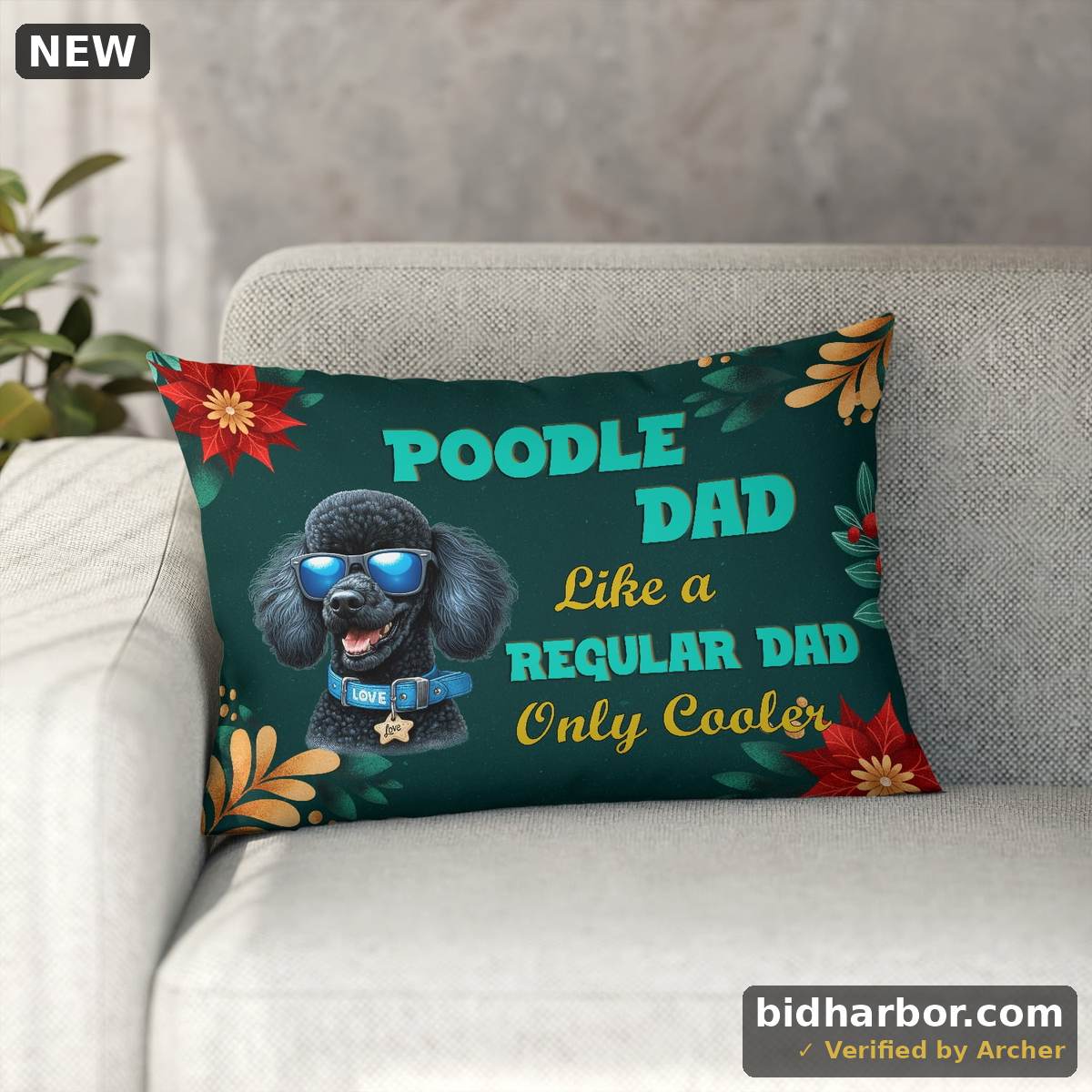 Funny Poodle Pillow Covers 18x18, Poodle Gifts for Women, Dog Mom Dad Lovers Gifts Decorative Throw Pillow Cover Pillowcases for Couch Bed Home Bedroom Living Room Decor