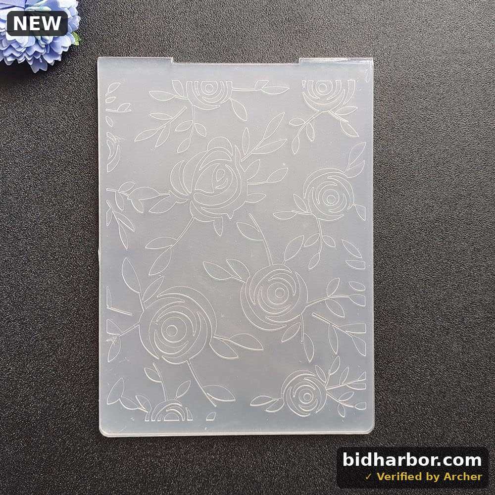 Christmas Rose Embossing Folders — Plastic, for Card Making & Scrapbooking