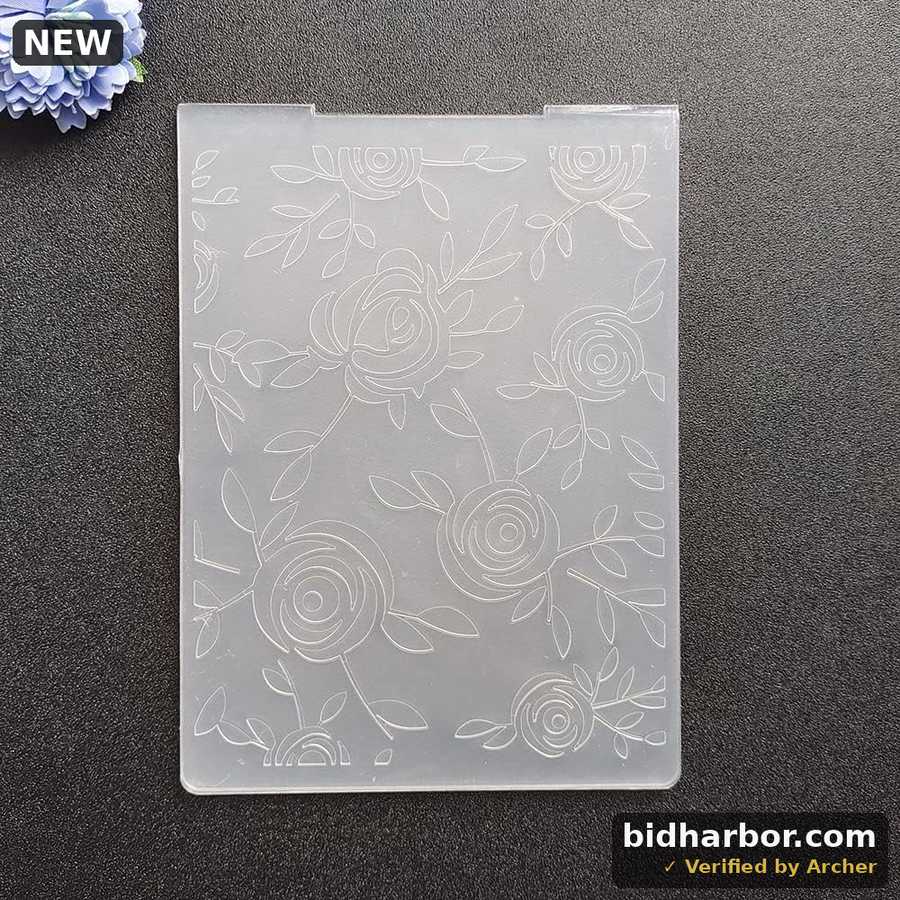 Christmas Rose Embossing Folders — Plastic, for Card Making & Scrapbooking