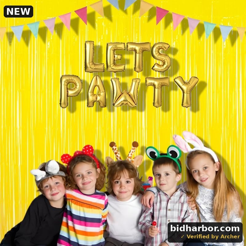 Yellow Fringe Backdrop Curtains — Foil Party Streamers, 3-Pack