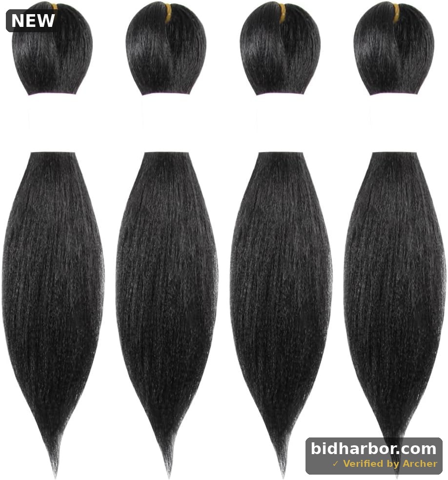 Pre-Stretched Braiding Hair — Dark Purple, 30", 4-Pack