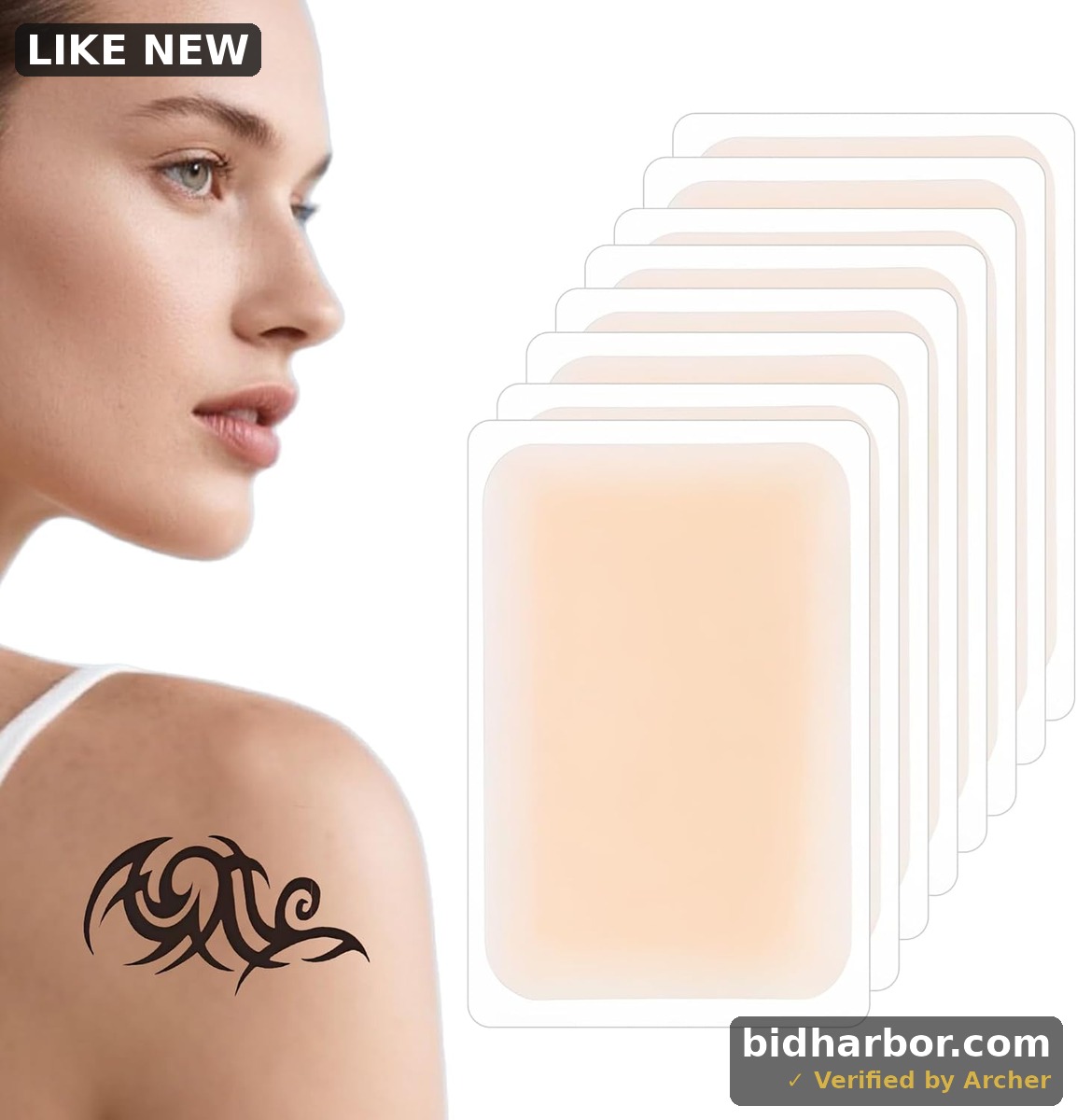 Tattoo Cover-Up Patches — 8 Pcs, Waterproof Skin Concealer, Ultra-Thin 0.02mm