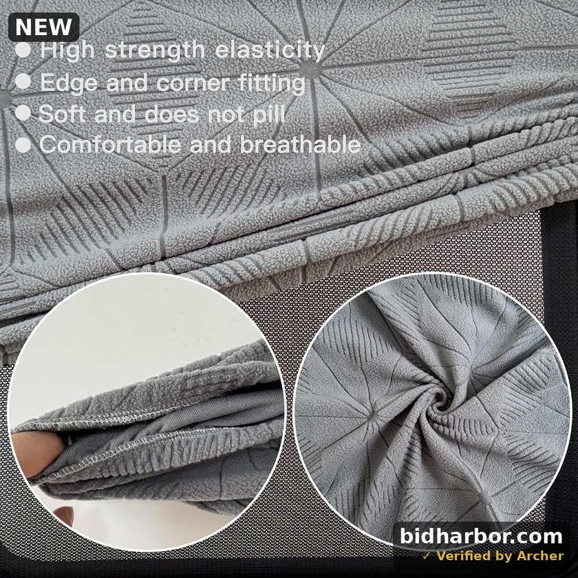 Yisiziyo Stretch Office Chair Cover with Armrest Covers, Split Design, Light Gray
