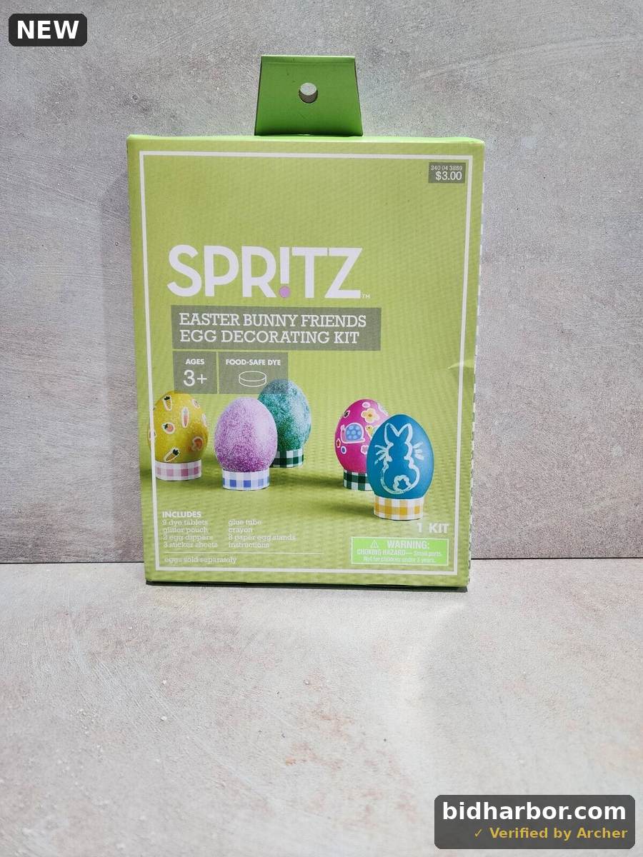 Spritz Farmhouse and Easter Bunny Friends Egg Decorating Kit, Food-Safe Dye, Ages 3+